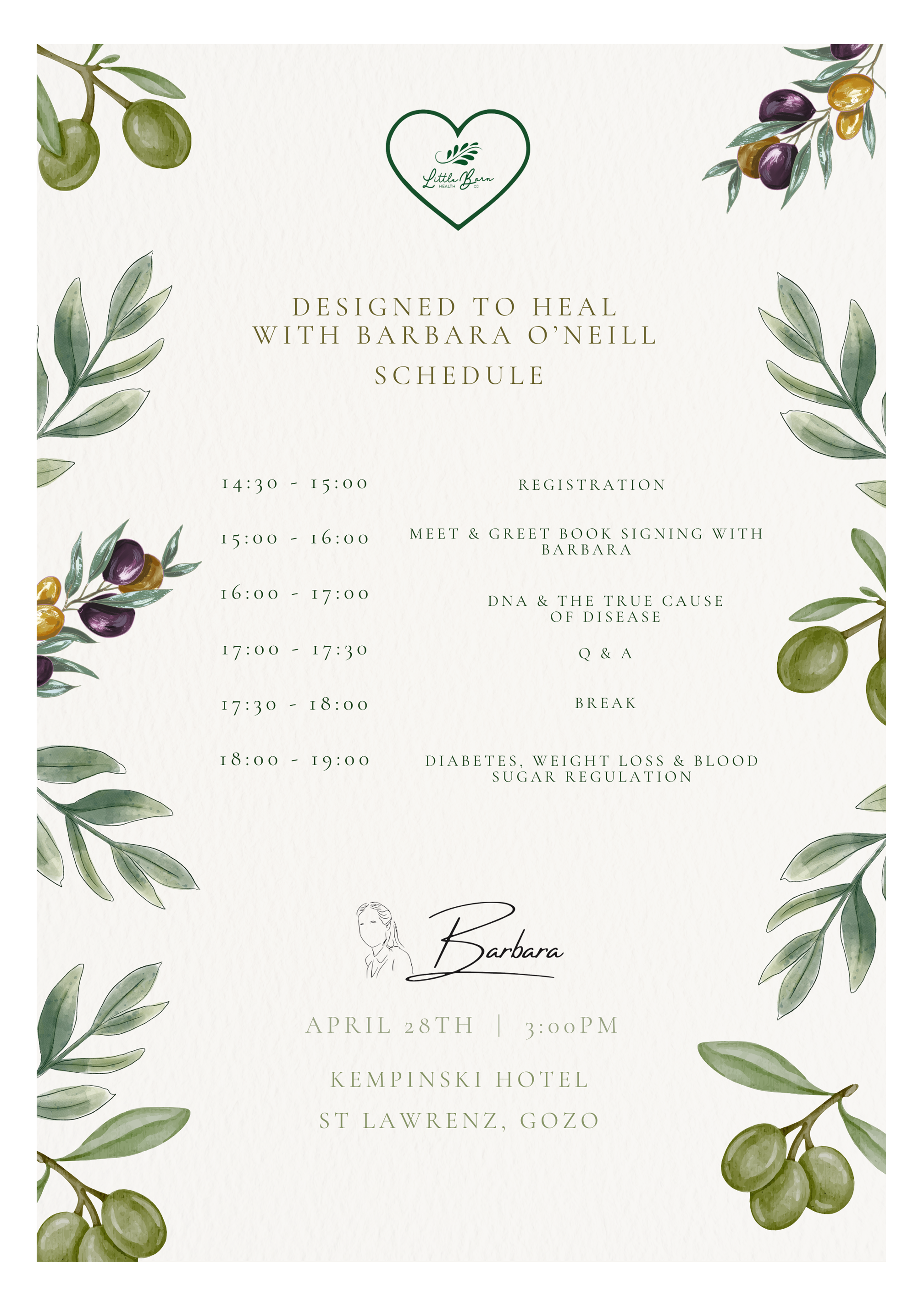 Designed to Heal with Barbara O'Neill in Gozo IN-PERSON