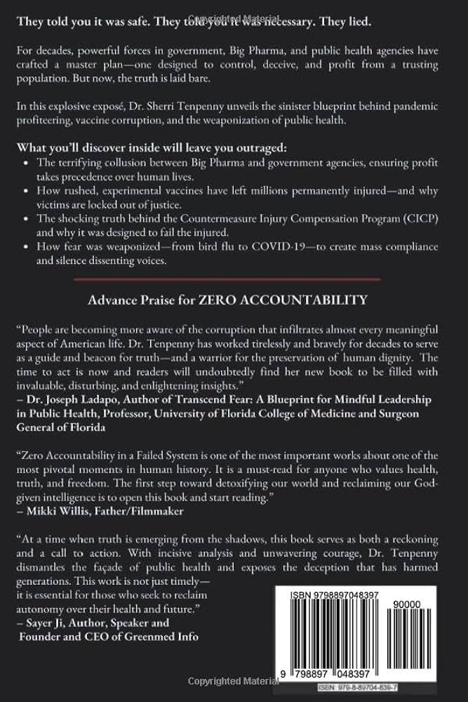 Zero Accountability in a Failed System - Dr Sherri Tenpenny